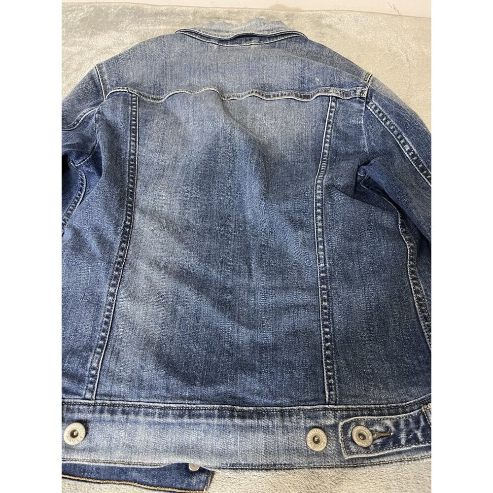 Levis Jacket Womens Size Medium Blue Denim Medium Wash Trucker Button Retro - Picture 2 of 10